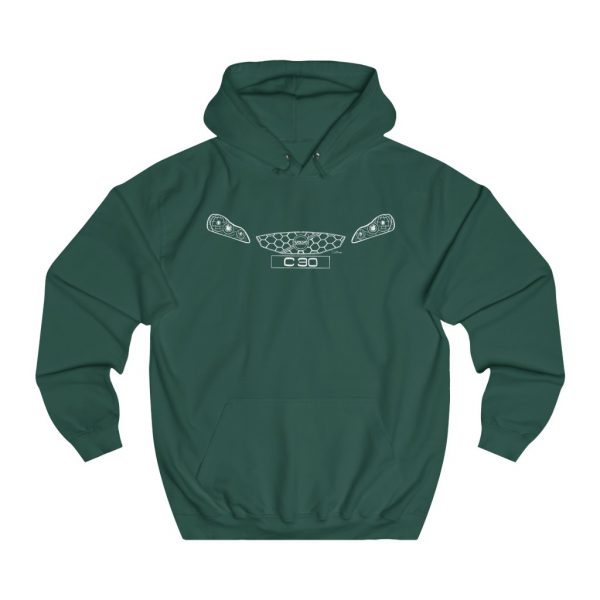 College Hoodie - Volvo C30 White - Image 4