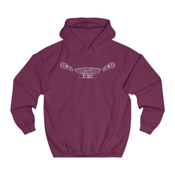 College Hoodie - Volvo C30 White - Image 9