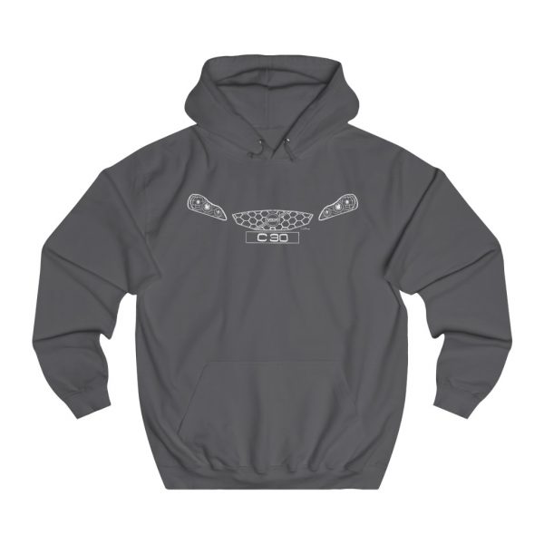 College Hoodie - Volvo C30 White - Image 6