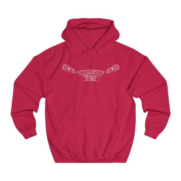 College Hoodie - Volvo C30 White - Image 10