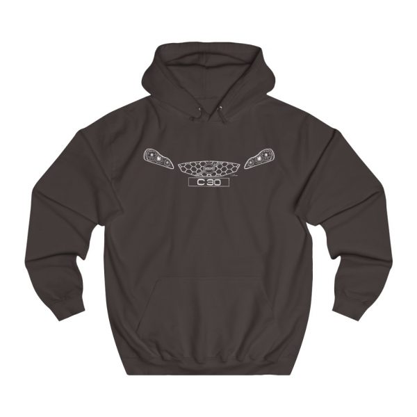 College Hoodie - Volvo C30 White - Image 2
