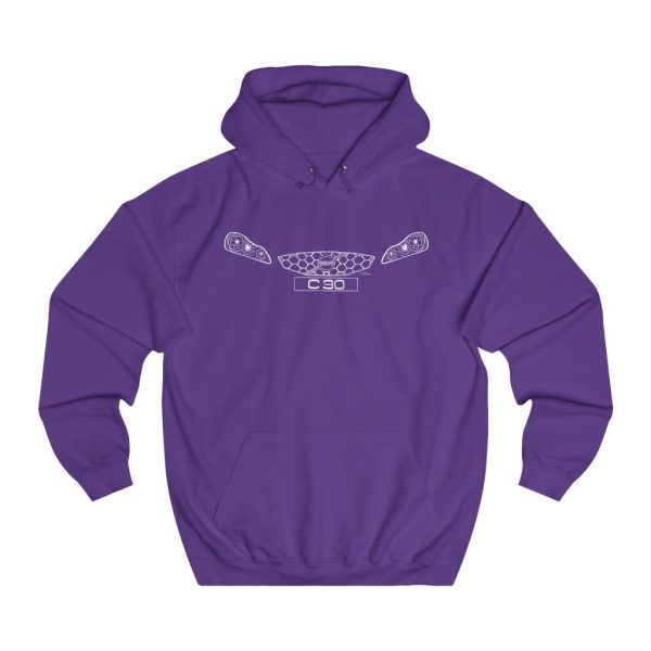 College Hoodie - Volvo C30 White - Image 7