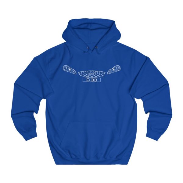 College Hoodie - Volvo C30 White - Image 5