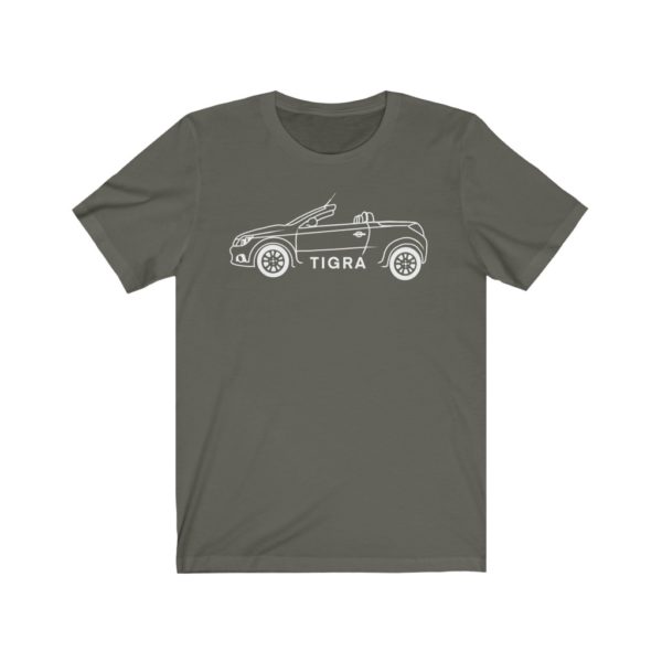 Short Sleeve Tee - Vauxhall Tigra B Side View Top Down White - Image 3