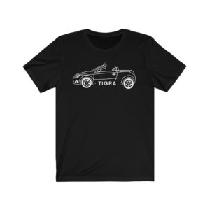 Short Sleeve Tee - Vauxhall Tigra B Side View Top Down White