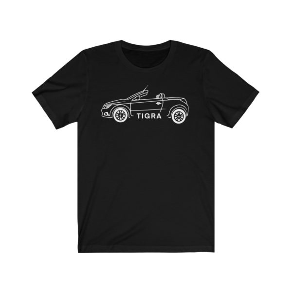Short Sleeve Tee - Vauxhall Tigra B Side View Top Down White