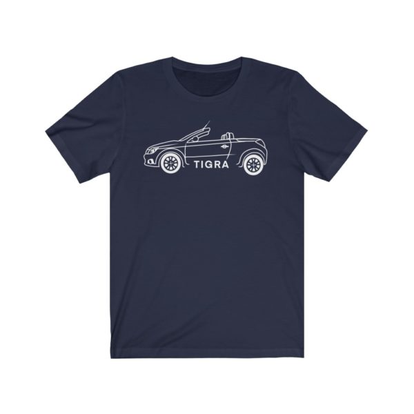 Short Sleeve Tee - Vauxhall Tigra B Side View Top Down White - Image 7