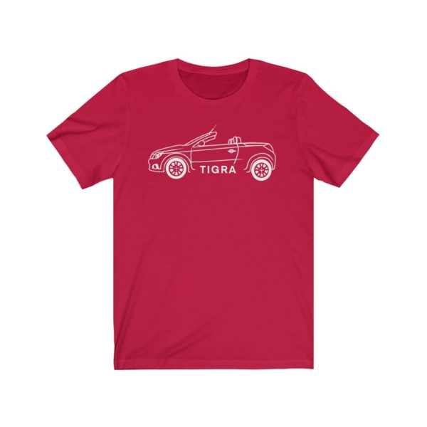 Short Sleeve Tee - Vauxhall Tigra B Side View Top Down White - Image 10