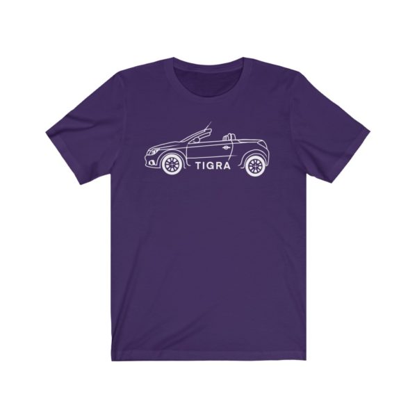 Short Sleeve Tee - Vauxhall Tigra B Side View Top Down White - Image 8