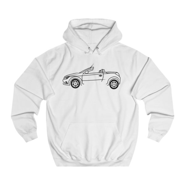 College Hoodie - Vauxhall Tigra B Side View Top Down - Image 2
