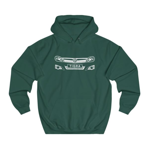 College Hoodie - Vauxhall Tigra B Front White - Image 4