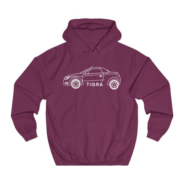 College Hoodie - Vauxhall Tigra B Side View White - Image 9