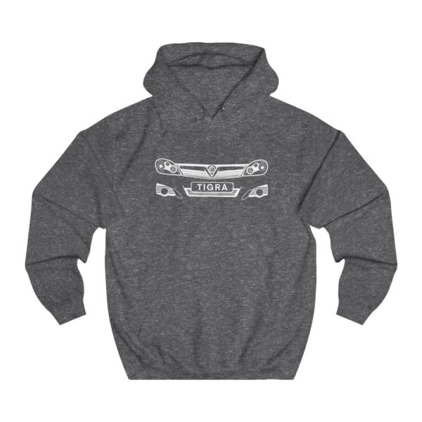 College Hoodie - Vauxhall Tigra B Front White - Image 7