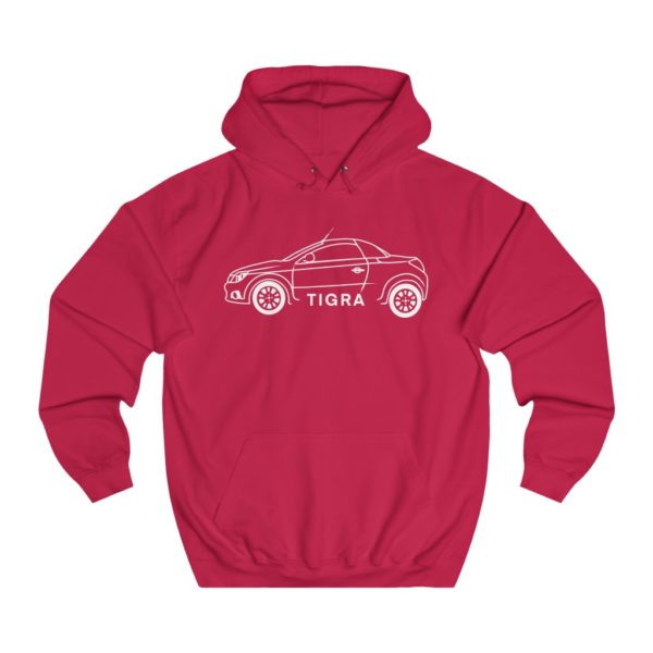 College Hoodie - Vauxhall Tigra B Side View White - Image 10