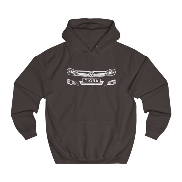 College Hoodie - Vauxhall Tigra B Front White - Image 2