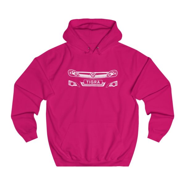 College Hoodie - Vauxhall Tigra B Front White