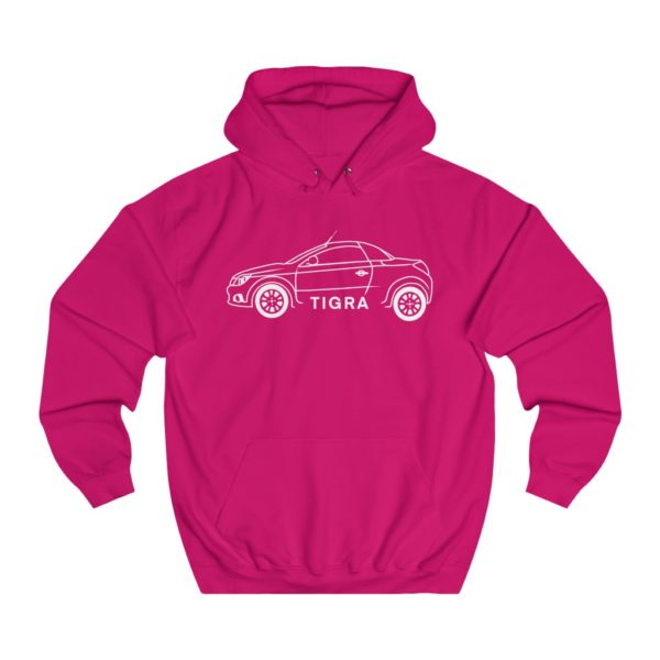 College Hoodie - Vauxhall Tigra B Side View White - Image 8