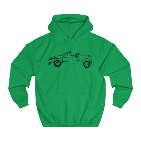 College Hoodie - Vauxhall Tigra B Side View Top Down - Image 4