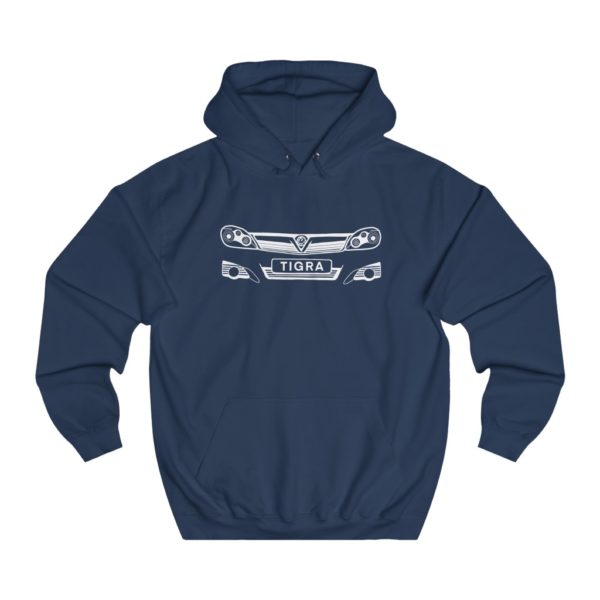 College Hoodie - Vauxhall Tigra B Front White - Image 6