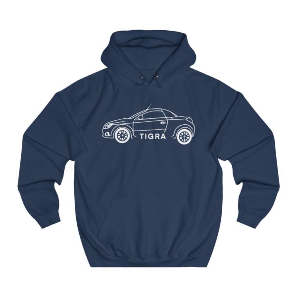 College Hoodie - Vauxhall Tigra B Side View White - Image 5