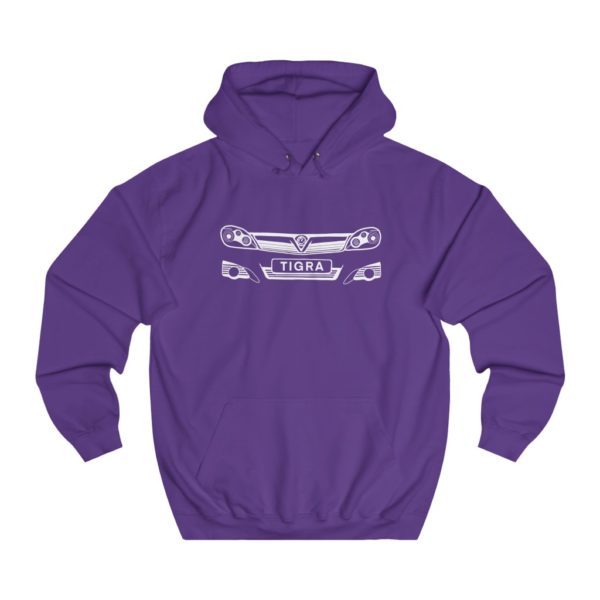 College Hoodie - Vauxhall Tigra B Front White - Image 8