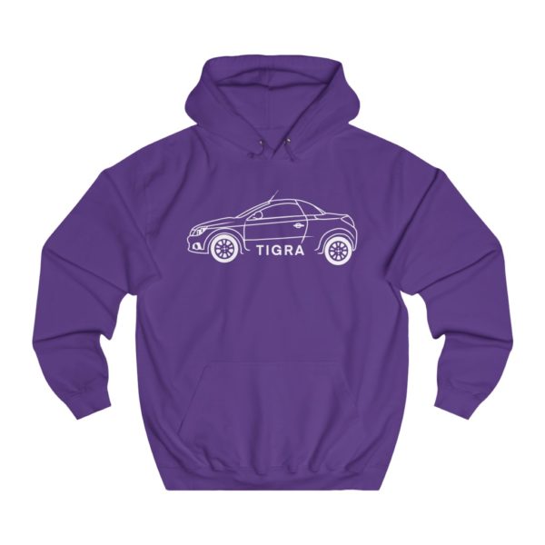College Hoodie - Vauxhall Tigra B Side View White - Image 7