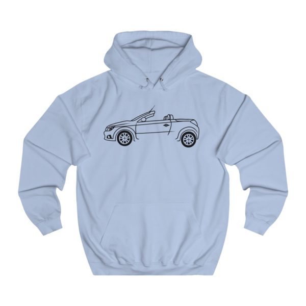 College Hoodie - Vauxhall Tigra B Side View Top Down - Image 5