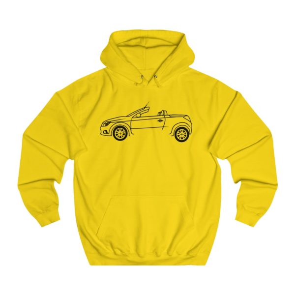 College Hoodie - Vauxhall Tigra B Side View Top Down - Image 3