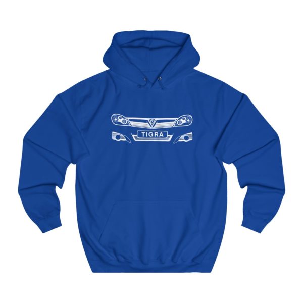 College Hoodie - Vauxhall Tigra B Front White - Image 5