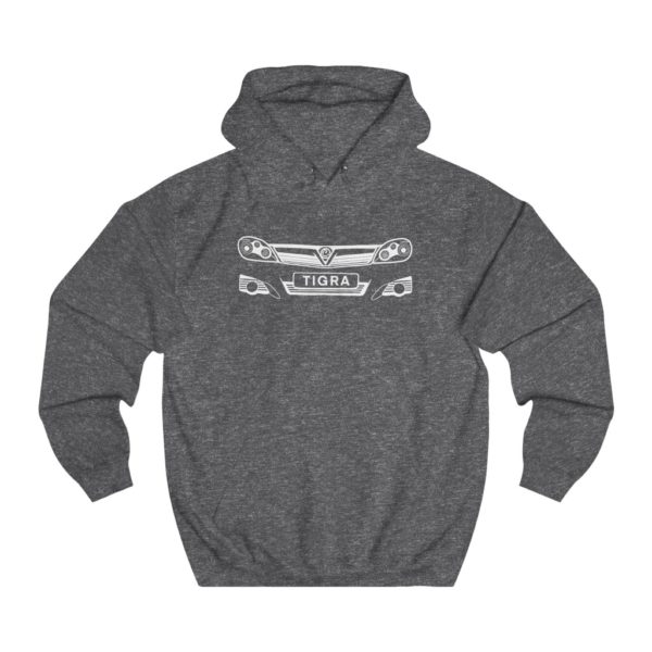 College Hoodie - Vauxhall Tigra B Front White - Image 6