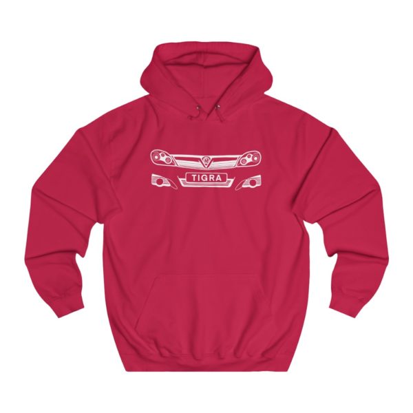 College Hoodie - Vauxhall Tigra B Front White - Image 10