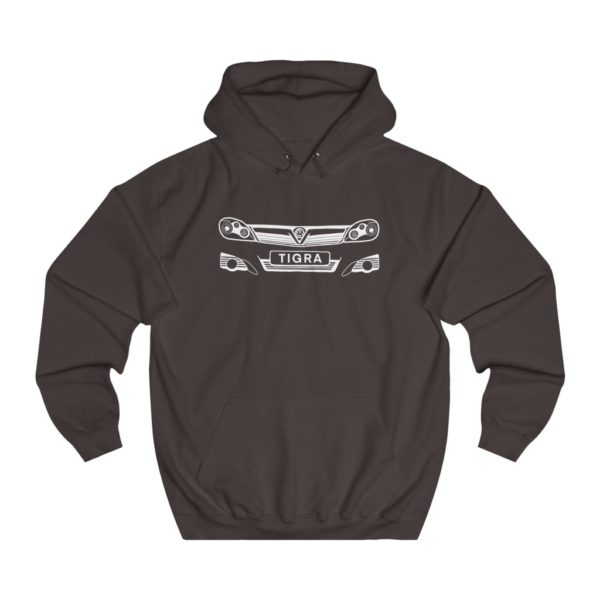 College Hoodie - Vauxhall Tigra B Front White - Image 2