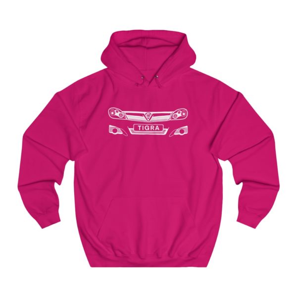 College Hoodie - Vauxhall Tigra B Front White - Image 8