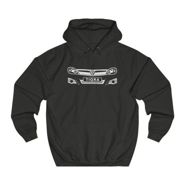 College Hoodie - Vauxhall Tigra B Front White - Image 3