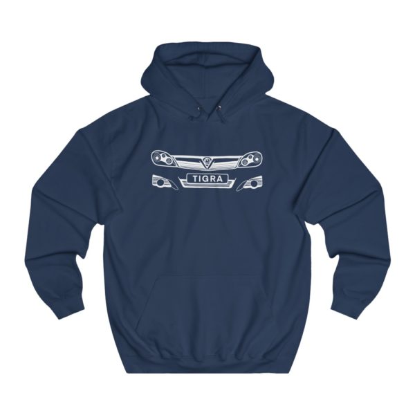 College Hoodie - Vauxhall Tigra B Front White