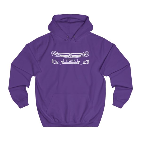 College Hoodie - Vauxhall Tigra B Front White - Image 7