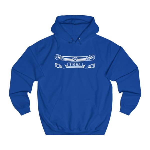 College Hoodie - Vauxhall Tigra B Front White - Image 5